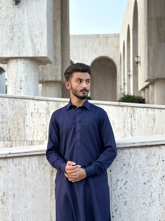 NOBLE NAVY BLUE | KAMEEZ SHALWAR UNSTITCHED