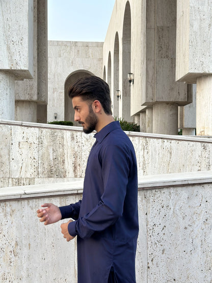 NOBLE NAVY BLUE | KAMEEZ SHALWAR UNSTITCHED